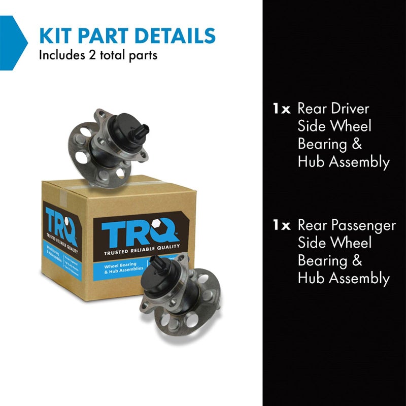 TRQ 2 Piece Rear Wheel Bearing & Hub Assembly Set Compatible with 2013 Scion iQ 2012-2019 Toyota Prius C 2007-2014 Yaris - Image 2